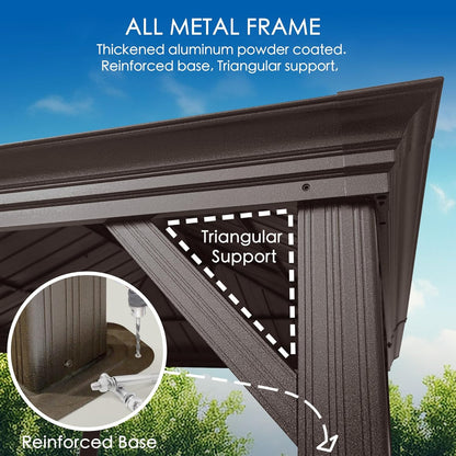 Alexander 10' X 12' Hardtop Gazebo, Aluminum Frame