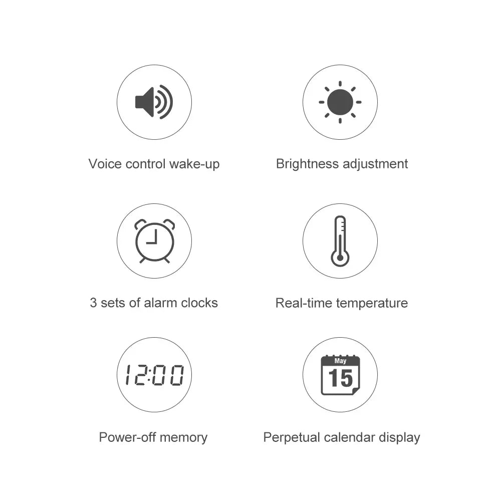 Homary 26" Modern Acrylic Silent LED Alarm Wall Clock - Voice-Controlled, Backlit, Dual Power Supply, Decorative Bedroom & Living Room Digital Room Decor Accessory, Clocks for Living Room, Digital Wall Clocks
