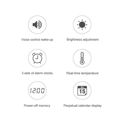 Homary 26" Modern Acrylic Silent LED Alarm Wall Clock - Voice-Controlled, Backlit, Dual Power Supply, Decorative Bedroom & Living Room Digital Room Decor Accessory, Clocks for Living Room, Digital Wall Clocks