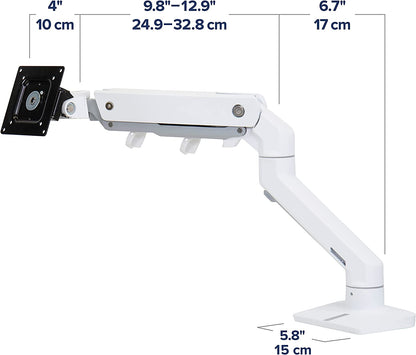 Ergotron – HX HD Premium Heavy Duty Gaming Monitor Arm, Single Monitor Desk Mount – for 1000R Curved Ultrawide Monitors up to 49 Inches, 28 to 42 Lbs, VESA 75X75Mm or 100X100Mm – HD Pivot, White