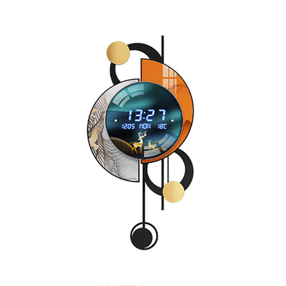 Homary 26" Modern Acrylic Silent LED Alarm Wall Clock - Voice-Controlled, Backlit, Dual Power Supply, Decorative Bedroom & Living Room Digital Room Decor Accessory, Clocks for Living Room, Digital Wall Clocks