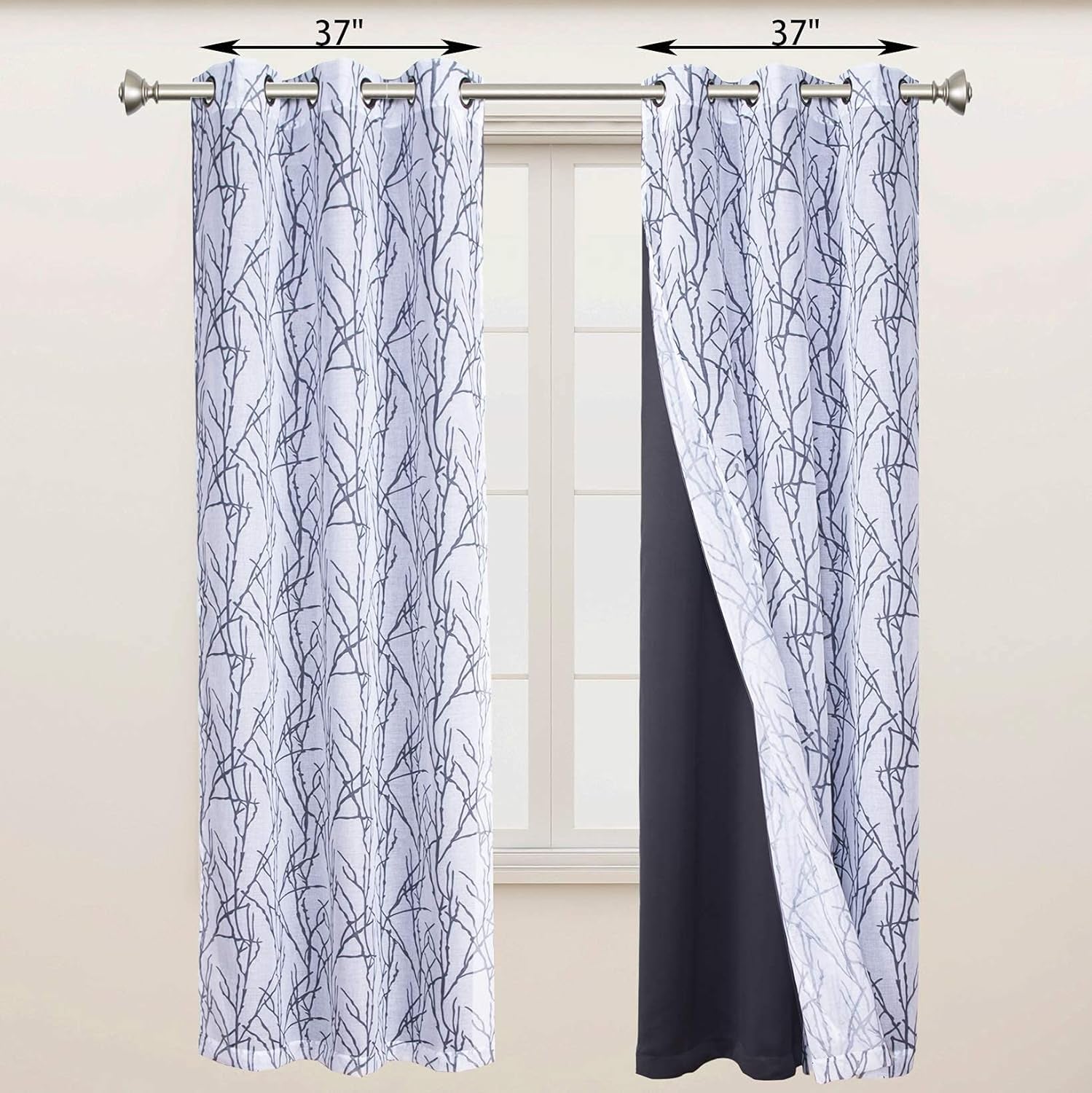 4 Panels Set Mix and Match Curtains for Bedroom Living Room