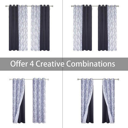 4 Panels Set Mix and Match Curtains for Bedroom Living Room