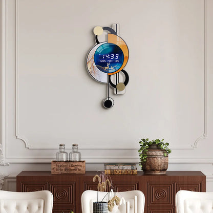 Homary 26" Modern Acrylic Silent LED Alarm Wall Clock - Voice-Controlled, Backlit, Dual Power Supply, Decorative Bedroom & Living Room Digital Room Decor Accessory, Clocks for Living Room, Digital Wall Clocks