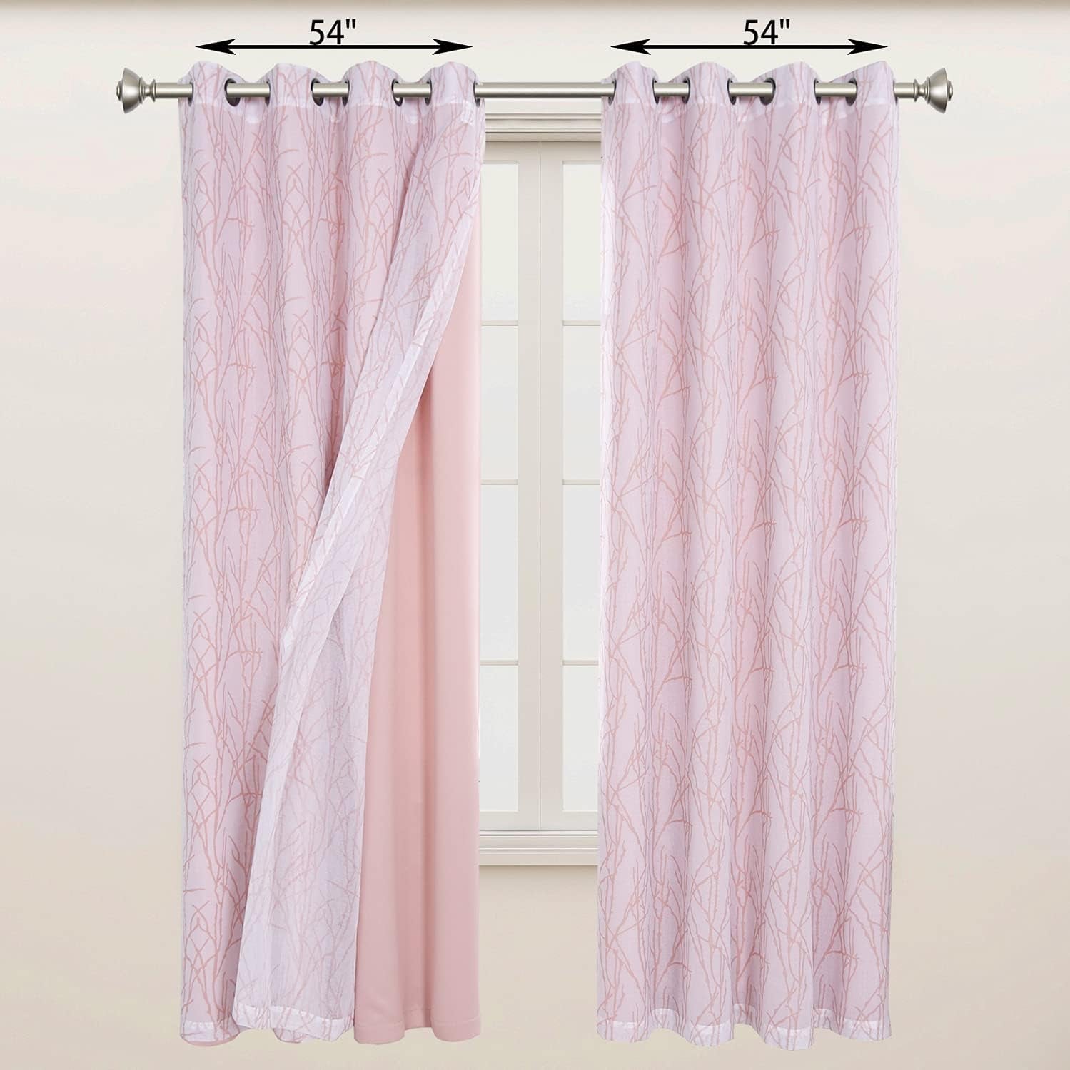 4 Panels Set Mix and Match Curtains for Living Room Grey Dark