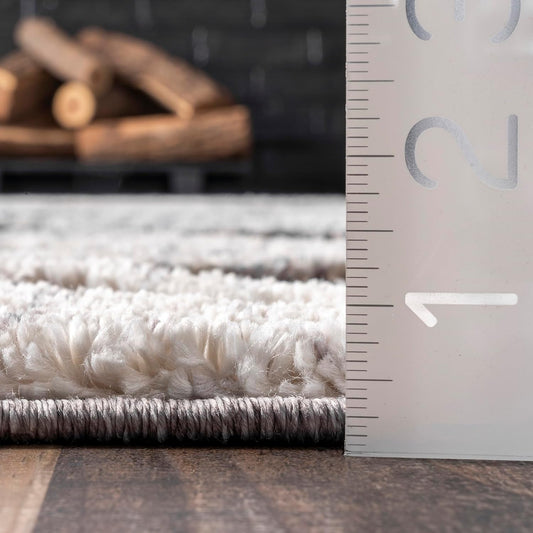 Ansley Grey Trellis Power Loomed Area Rug, 9' X 12'