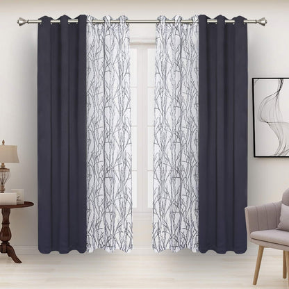 4 Panels Set Mix and Match Curtains for Bedroom Living Room