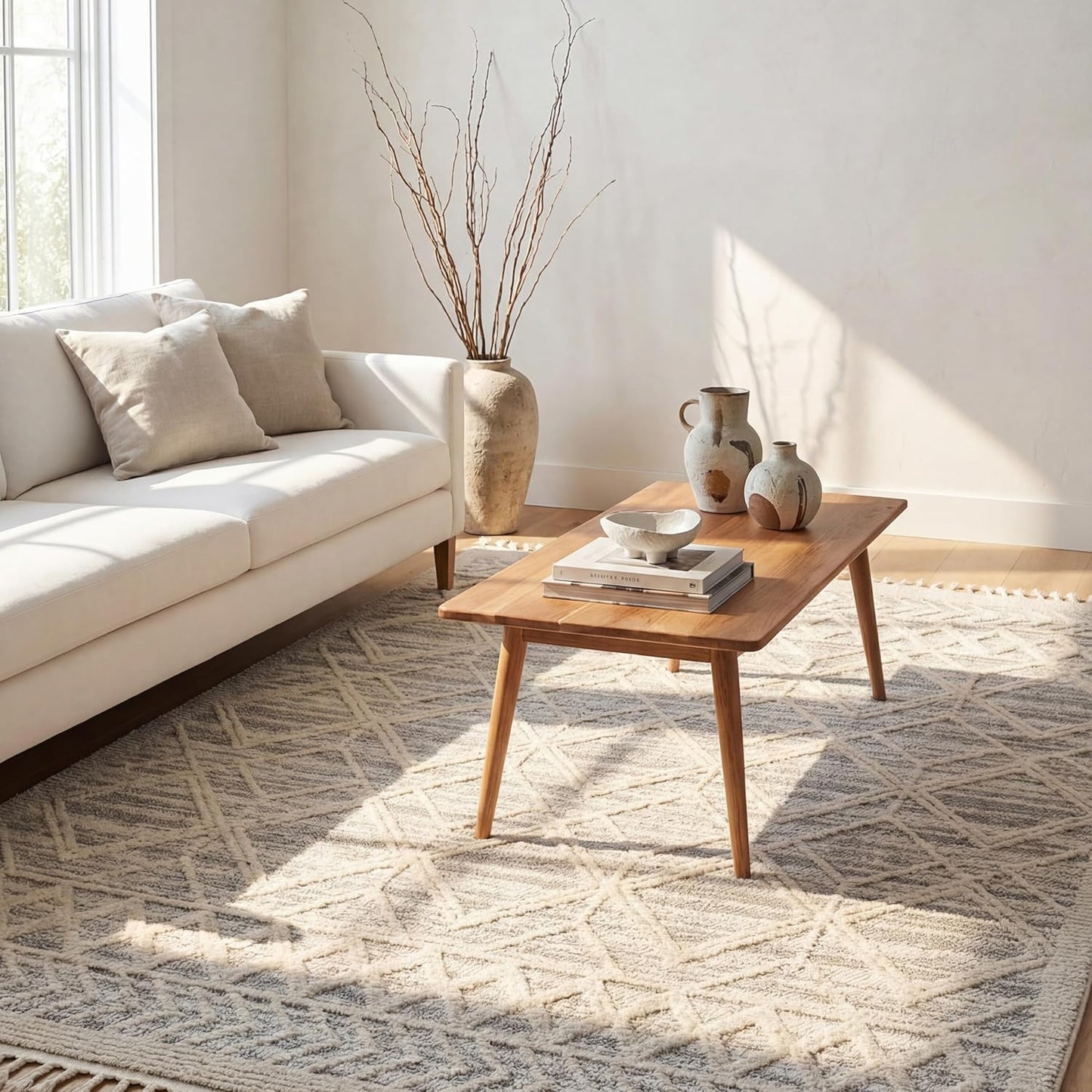 Ansley Light Grey Trellis Power Loomed Area Rug, 10' X 14'