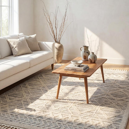 Ansley Light Grey Trellis Power Loomed Area Rug, 10' X 14'
