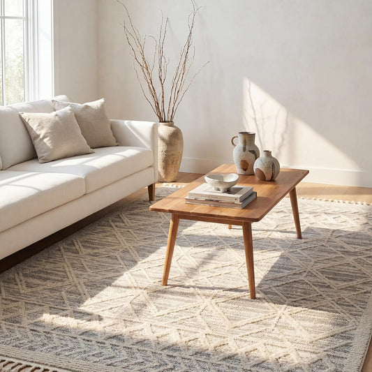 Ansley Light Grey Trellis Power Loomed Area Rug, 10' X 14'