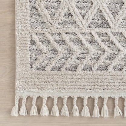 Ansley Light Grey Trellis Power Loomed Area Rug, 10' X 14'